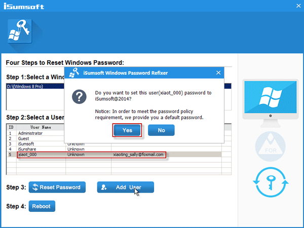 iSumsoft Windows Password Refixer key 1